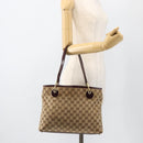 GUCCI GG Canvas Tote Bag Beige Gold 120837 Auth YKZ1152-24