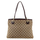 GUCCI GG Canvas Tote Bag Beige Gold 120837 Auth YKZ1152-2