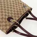 GUCCI GG Canvas Tote Bag Beige Gold 120837 Auth YKZ1152-6
