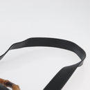 GUCCI Bamboo Hand Bag Leather 2way Black Gold Auth YKZ1153-10
