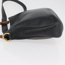 GUCCI Bamboo Hand Bag Leather 2way Black Gold Auth YKZ1153-5