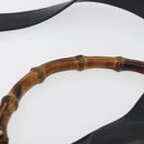 GUCCI Bamboo Hand Bag Leather 2way Black Gold Auth YKZ1153-8