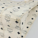 MCM Vicetos Logogram Tote Bag PVC White Gold Auth YKZ1154-14