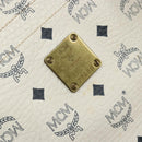 MCM Vicetos Logogram Tote Bag PVC White Gold Auth YKZ1154-12