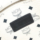 MCM Vicetos Logogram Tote Bag PVC White Gold Auth YKZ1154-17