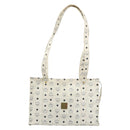 MCM Vicetos Logogram Tote Bag PVC White Gold Auth YKZ1154-13