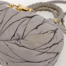 Miu Miu Matelasse Hand Bag Leather 2way Purple Gold Auth YKZ1155-15