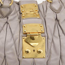 Miu Miu Matelasse Hand Bag Leather 2way Purple Gold Auth YKZ1155-18