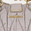 Miu Miu Matelasse Hand Bag Leather 2way Purple Gold Auth YKZ1155-19