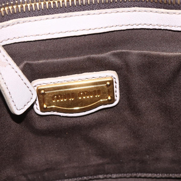 Miu Miu Matelasse Hand Bag Leather 2way Purple Gold Auth YKZ1155