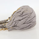 Miu Miu Matelasse Hand Bag Leather 2way Purple Gold Auth YKZ1155-3