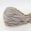 Miu Miu Matelasse Hand Bag Leather 2way Purple Gold Auth YKZ1155-4