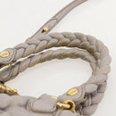 Miu Miu Matelasse Hand Bag Leather 2way Purple Gold Auth YKZ1155-8