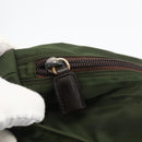 PRADA Tote Bag Nylon Khaki Silver Auth YKZ1160-10