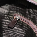 PRADA Tote Bag Nylon Khaki Silver Auth YKZ1160-21
