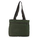 PRADA Tote Bag Nylon Khaki Silver Auth YKZ1160-2