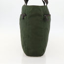 PRADA Tote Bag Nylon Khaki Silver Auth YKZ1160-3