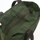 PRADA Tote Bag Nylon Khaki Silver Auth YKZ1160-6