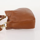 GUCCI Bamboo Shoulder Bag Leather 2way Brown Silver 001 1638 Auth YKZ1161-4
