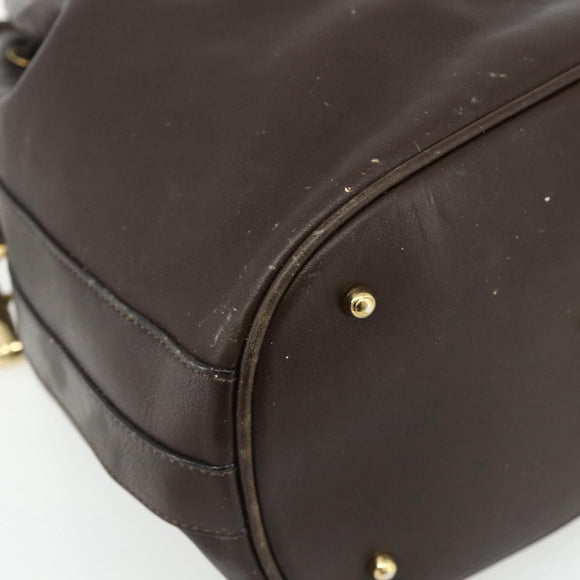 GUCCI Bamboo Purse Bag Leather 2way Brown Gold 001 2854 1657 Auth YKZ1162