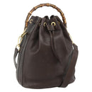GUCCI Bamboo Purse Bag Leather 2way Brown Gold 001 2854 1657 Auth YKZ1162-1
