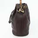 GUCCI Bamboo Purse Bag Leather 2way Brown Gold 001 2854 1657 Auth YKZ1162-4