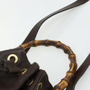 GUCCI Bamboo Purse Bag Leather 2way Brown Gold 001 2854 1657 Auth YKZ1162-14