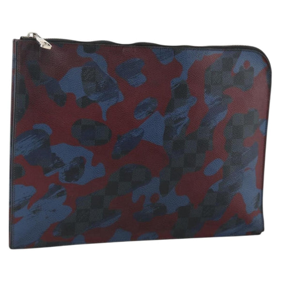 LOUIS VUITTON Damier Cobalt Pochette Jour GM Camouflage Bag N63292 Auth YKZ1164