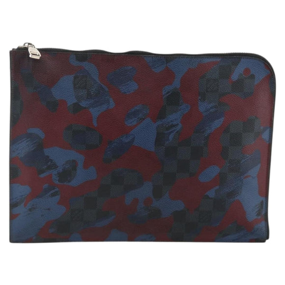 LOUIS VUITTON Damier Cobalt Pochette Jour GM Camouflage Bag N63292 Auth YKZ1164