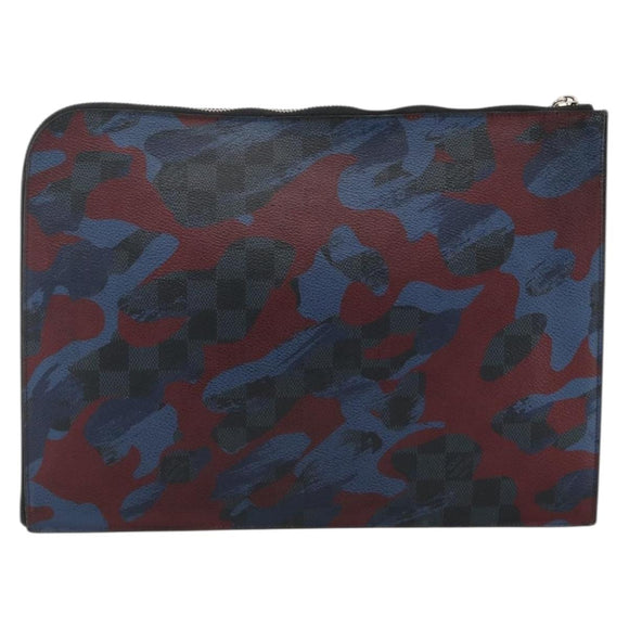 LOUIS VUITTON Damier Cobalt Pochette Jour GM Camouflage Bag N63292 Auth YKZ1164
