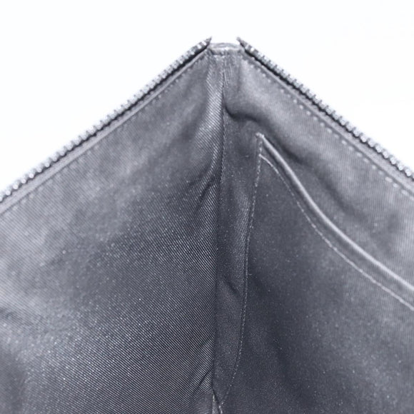 LOUIS VUITTON Taurillon Clemence LV Friend A4 Pouch Black M80147 Auth YKZ1165SAM