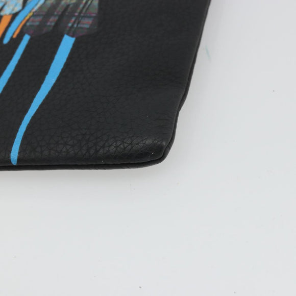 LOUIS VUITTON Taurillon Clemence LV Friend A4 Pouch Black M80147 Auth YKZ1165SAM
