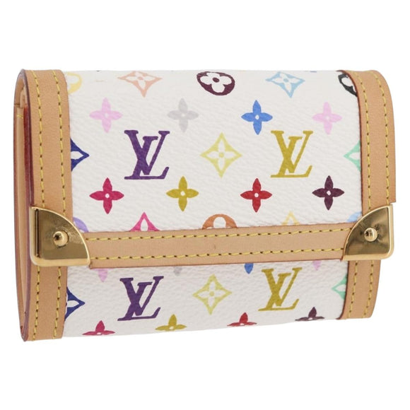 LOUIS VUITTON Multicolor Porte Monnaie Pla Münzbeutel Weiß M92657 Auth YKZ1168V