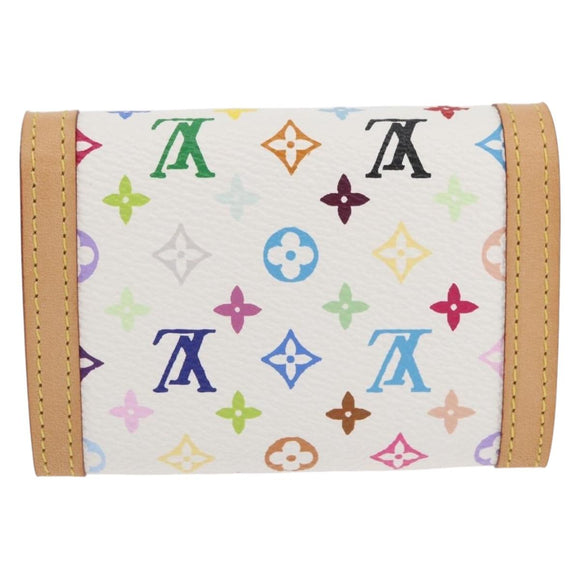 LOUIS VUITTON Multicolor Porte Monnaie Pla Münzbeutel Weiß M92657 Auth YKZ1168V