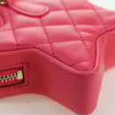 CHANEL Matelasse Star Bag Charm Lamb Skin Pink Gold CC Auth YKZ1175SAM-15