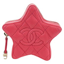 CHANEL Matelasse Star Bag Charm Lamb Skin Pink Gold CC Auth YKZ1175SAM-13