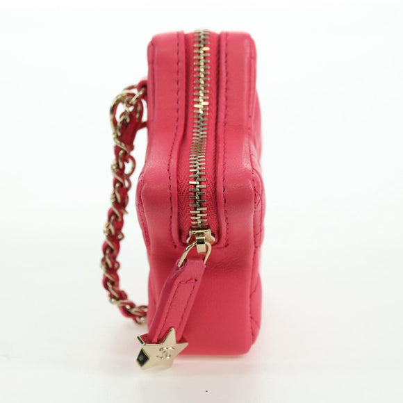 CHANEL Matelasse Star Bag Charm Lamb Skin Pink Gold CC Auth YKZ1175SAM