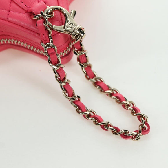 CHANEL Matelasse Star Bag Charm Lamb Skin Pink Gold CC Auth YKZ1175SAM