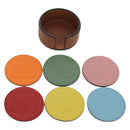 LOEWE Anagram Coaster Leather 6 Set Multicolor Auth YKZ1177M-1