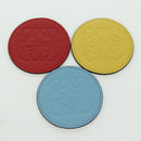 LOEWE Anagram Coaster Leather 6 Set Multicolor Auth YKZ1177M-11