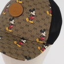 GUCCI Disney Mickey Mouse Cap Micro GG Supreme PVC Beige 602979 Auth YKZ1180SM-7