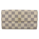 LOUIS VUITTON Damier Azur Portefeuille Sarah Long Wallet N61735 LV Auth YKZ1187-13