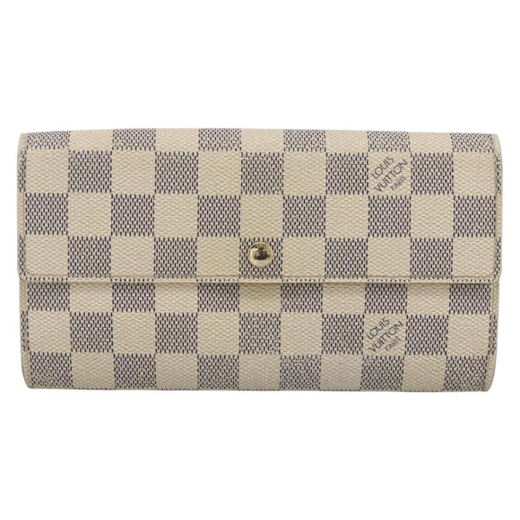 LOUIS VUITTON Damier Azur Portefeuille Sarah Long Wallet N61735 LV Auth YKZ1187