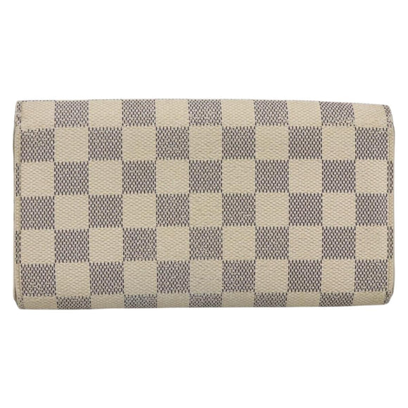 LOUIS VUITTON Damier Azur Portefeuille Sarah Long Wallet N61735 LV Auth YKZ1187