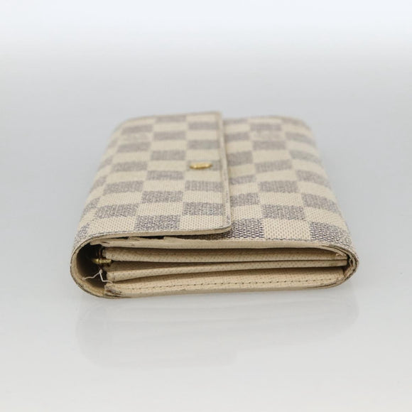 LOUIS VUITTON Damier Azur Portefeuille Sarah Long Wallet N61735 LV Auth YKZ1187
