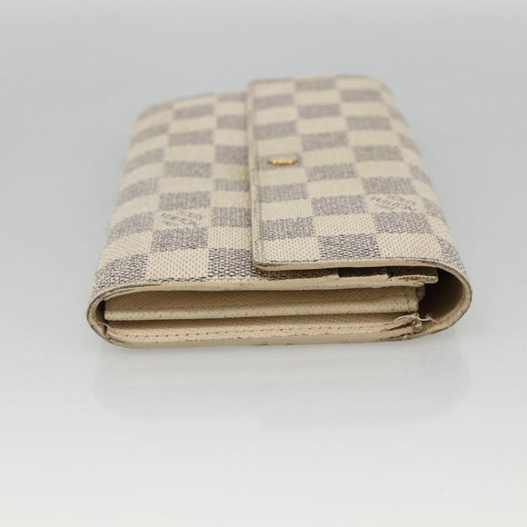 LOUIS VUITTON Damier Azur Portefeuille Sarah Long Wallet N61735 LV Auth YKZ1187
