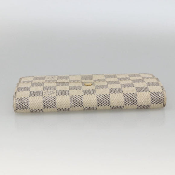 LOUIS VUITTON Damier Azur Portefeuille Sarah Long Wallet N61735 LV Auth YKZ1187