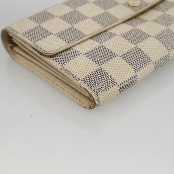 LOUIS VUITTON Damier Azur Portefeuille Sarah Long Wallet N61735 LV Auth YKZ1187