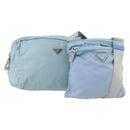 PRADA Shoulder Bag Nylon 2 Set Light Blue Auth YKZ1188-1