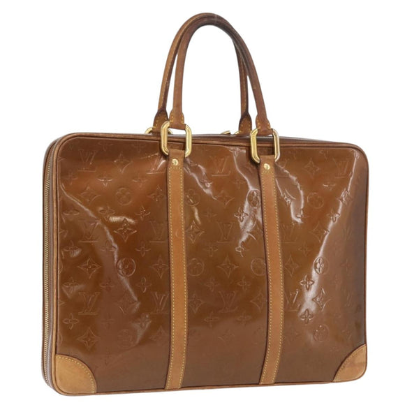 LOUIS VUITTON Monogram Vernis Van Damme Hand Bag Bronze M91125 LV Auth YKZ119